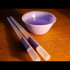 Glass Chop Sticks and Soy Sauce Bowl